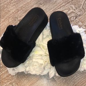 Catherine Malandrino fur furry spice girl wedges 8